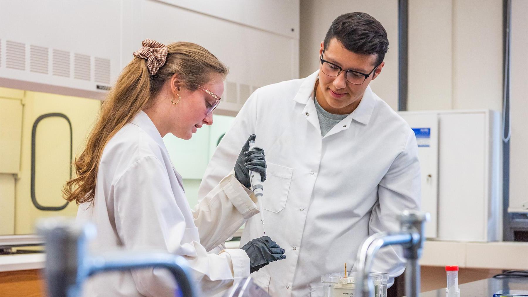 Student working on a lab project at SURVE